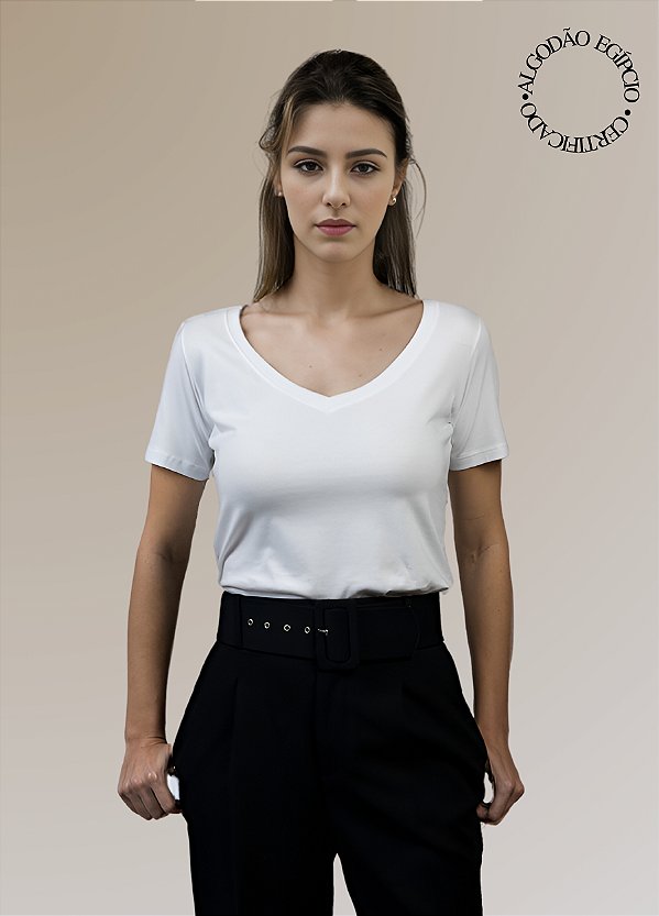 Camiseta Regular Comfy Algodão Egípcio Decote V
