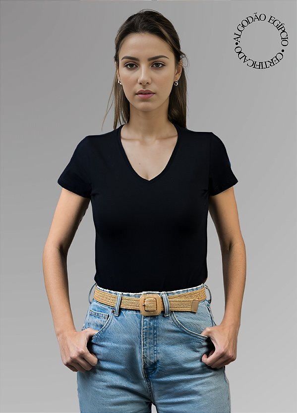 Camiseta Slim Comfy Algodão Egípcio Decote V