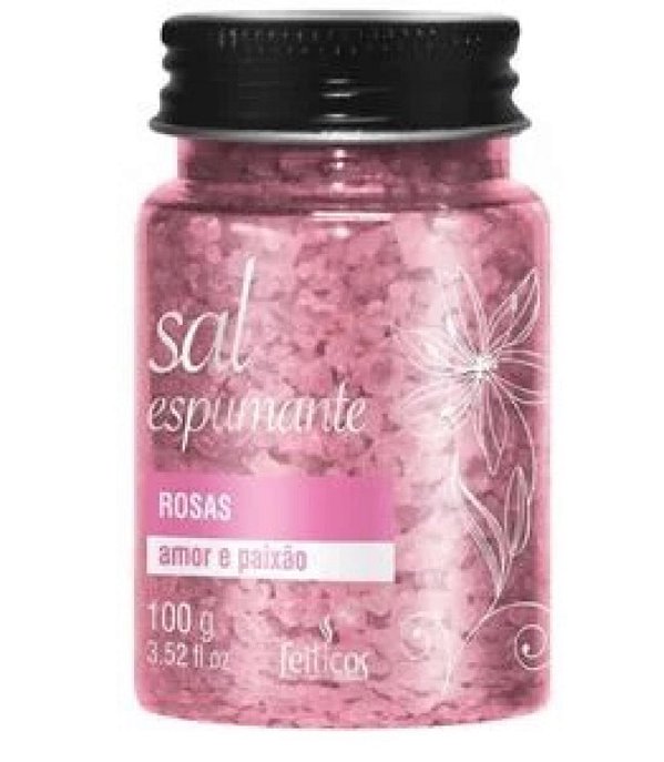 Sal de Banho Espumante Rosa 100g - Feitiços Aromáticos