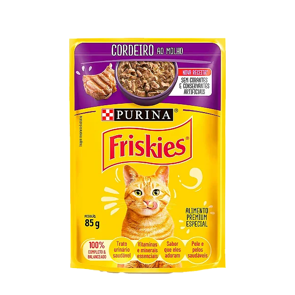 Sachê Friskies Cordeiro ao Molho para Gatos 85gr