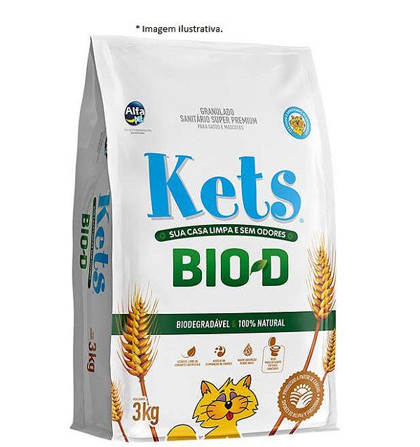 Granulado Sanitário Kets Bio-D 3kg (Super Premium de Cereais)