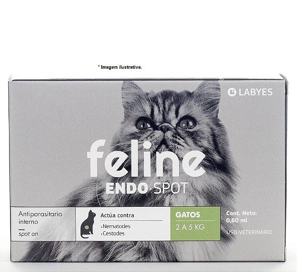 Vermífugo Endo Spot Feline  2kg á 5kg - Vermífugo de aplicação tópica , sem o stress do comprimido!