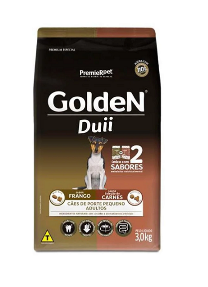 Ração Golden Duii Cães Adultos Porte Pequeno Frango e Carne  3kg