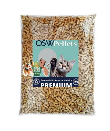 Granulado Higiênico Pinus de Madeira OSW Pellets 15kg
