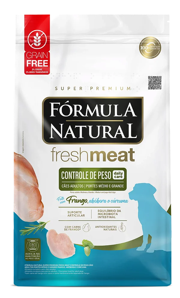 Ração Fórmula Natural Fresh Meat Cães Controle de Peso (Light) Médias e grandes 12kg