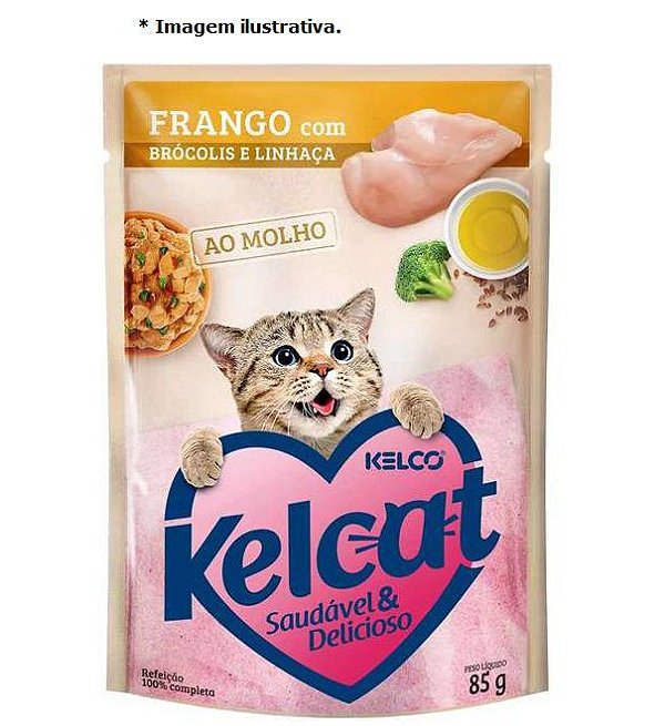 Sachê Kelcat Frango, Brócolis e Linhaça 85gr
