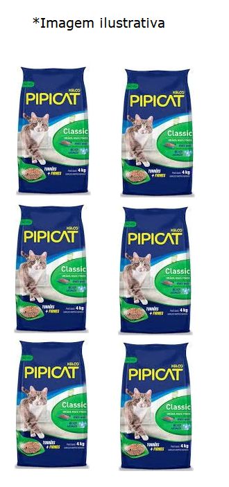 Granulado Sanitário Kelco Pipicat Classic Fardo com 6 Pacotes 4kg