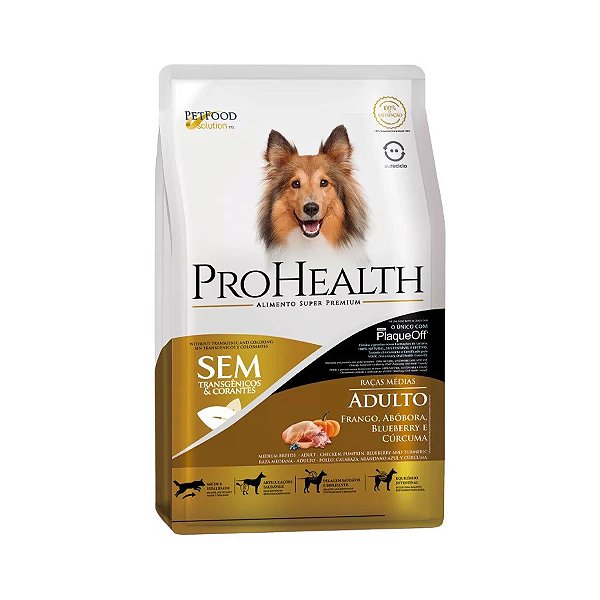 ProHealth Cães Adultos Raças Médias Frango, Abóbora, Blueberry e Cúrcuma 10,1 kg