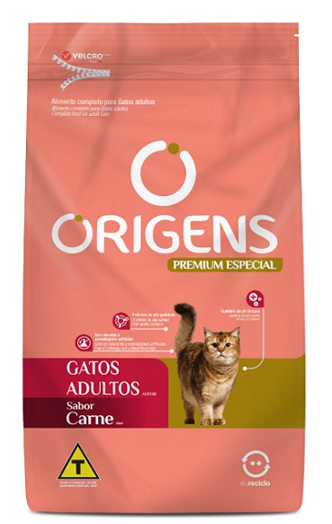Ração Origens Gatos Adultos Carne