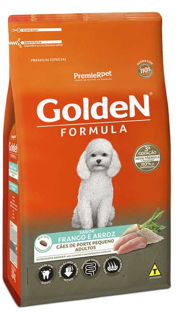 Ração Golden Fórmula Cães Adultos Porte Pequeno Frango e Arroz