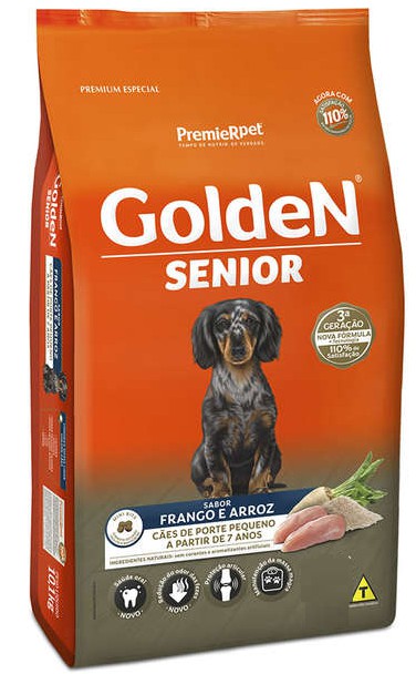 Ração Golden Fórmula Cães Sênior Porte Pequeno Frango e Arroz