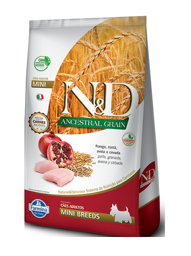 Ração N&D Ancestral Cães Adultos Mini Frango