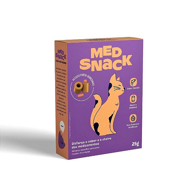 Petisco Med Snack Gatos Carne Facilitador de Medicações 15 Unidades (Petisco Porta-Remedinho)