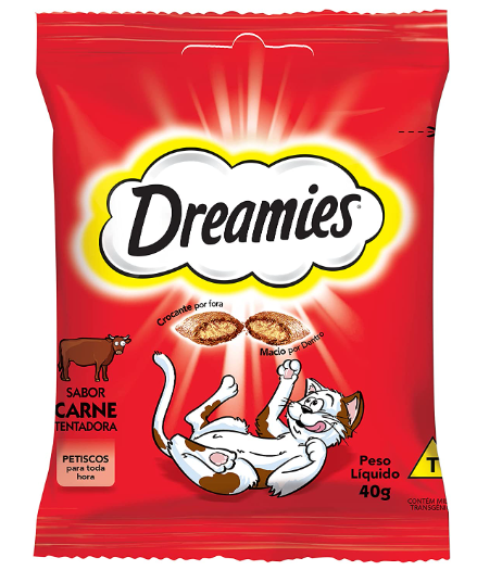 Petisco Dreamies para Gatos Adultos Sabor Carne 40gr