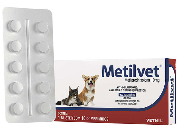 Metilvet 10mg - 10 comprimidos