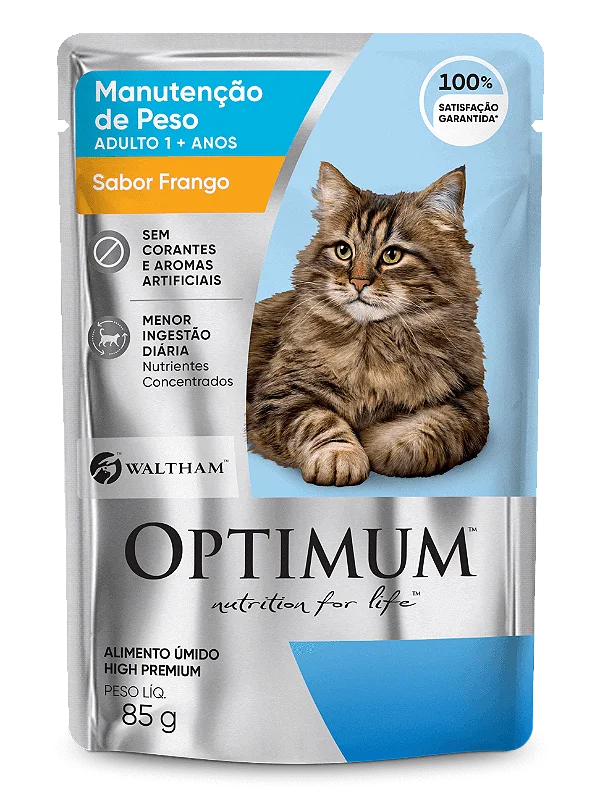 Sachê Optimum Cat Manutenção de peso - Frango 85gr