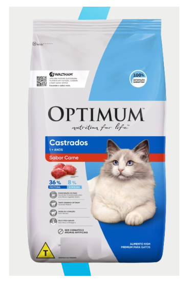 Ração Optimum Gatos Castrados Carne 3kg