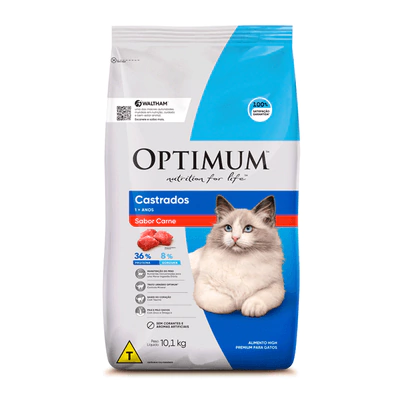 Ração Optimum Gatos Castrados Carne 3kg