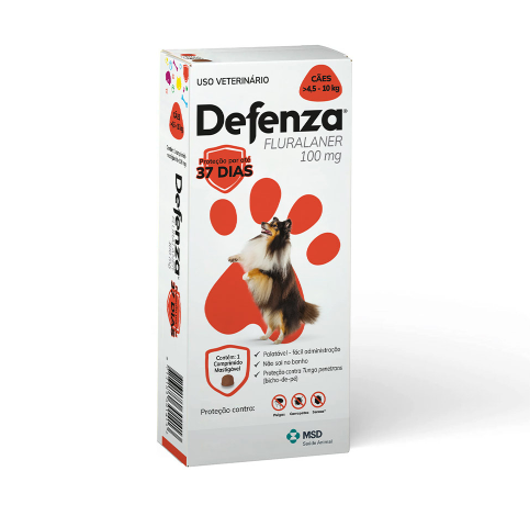 Antipulgas e Carrapatos Defenza 100mg  4,5kg a 10kg - 1 comprimido