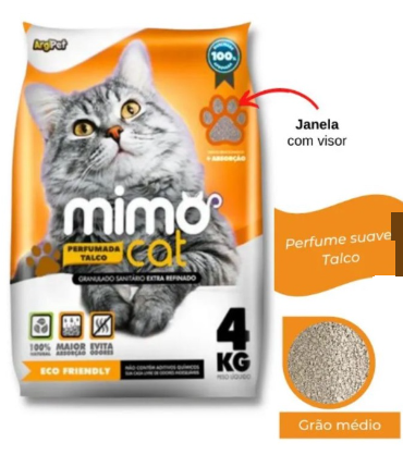 Granulado Sanitário Mimo Cat Perfumada Talco 4kg (grãos mistos)