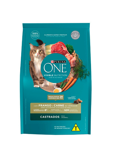 Ração One Gatos Castrados Frango e Carne