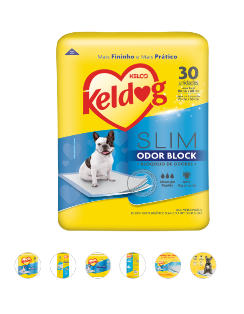 Tapete Higiênico Keldog Slim Odor Block 30 unidades (80x60cm)