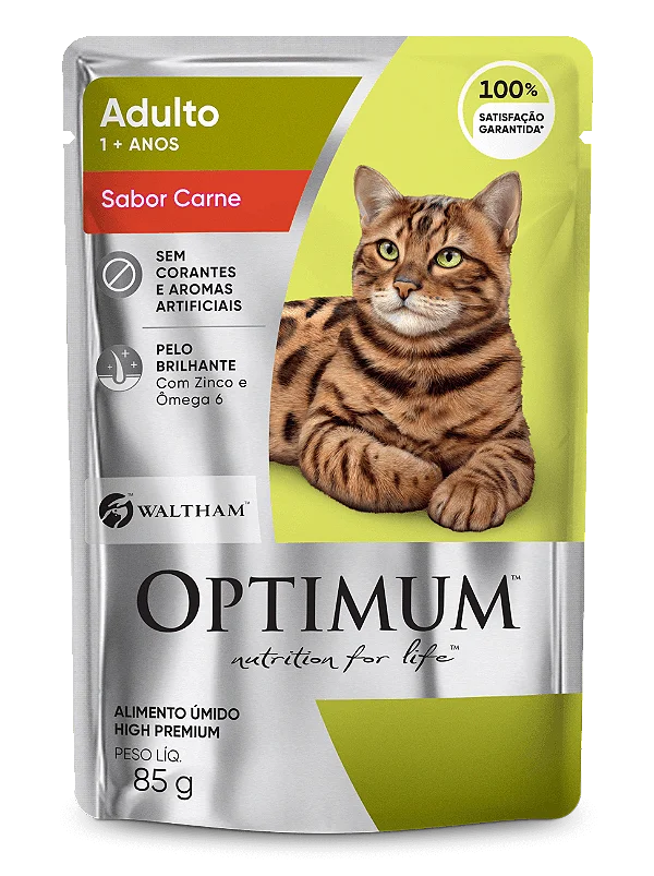 Sachê Optimum Cat Adultos Carne 85gr