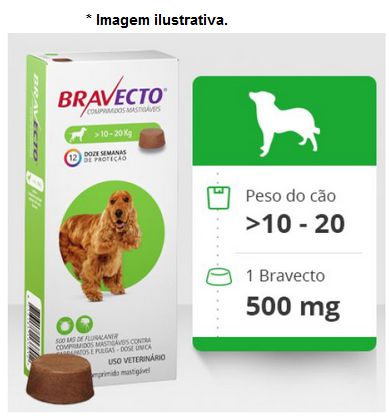 Antipulgas e Carrapatos Bravecto 10 a 20kg