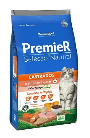 Ração Premier Seleção Natural Gatos Castrados Frango