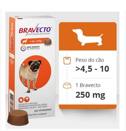 Antipulgas e Carrapatos Bravecto 4,5 a 10kg