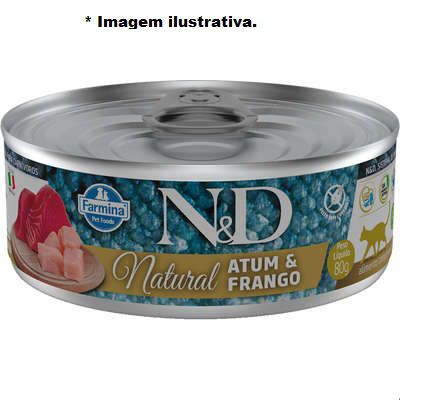 Lata N&D Atum e Frango Gatos 80gr