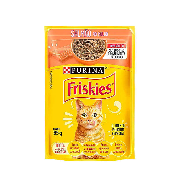 Sachê Friskies Salmão ao Molho para Gatos 85g