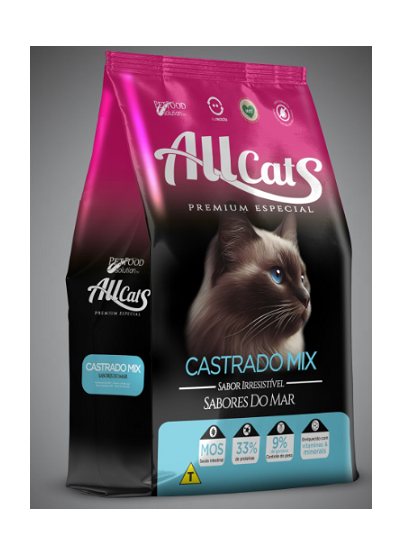 Ração Allcats Gatos Castrados Mix, Sabores do Mar 10,1kg VENCIMENTO 12/09/2025