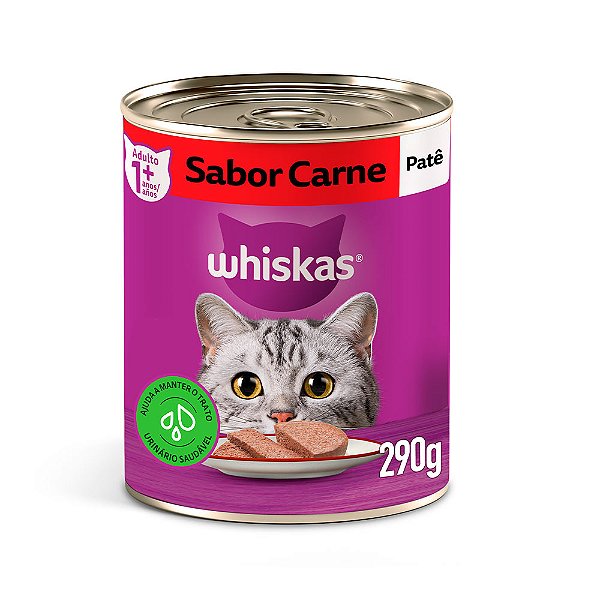 Ração Úmida Whiskas Lata Carne Patê 290g
