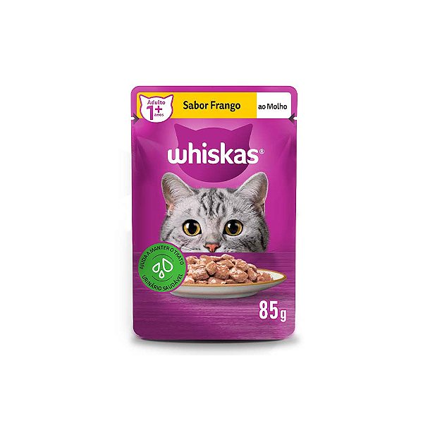 Sachê Whiskas Frango ao Molho para Gatos Adultos 85g