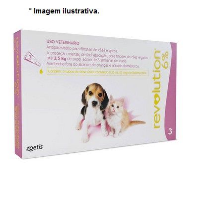 Antiparasitário Revolution Cães e Gatos até 2,5kg 3 unidades