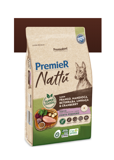 Ração Premier Nattu Sênior Porte Pequeno Frango, Mandioca