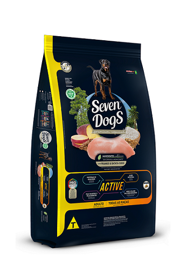 Ração Seven Dogs Adulto Active Frango e Batata Doce