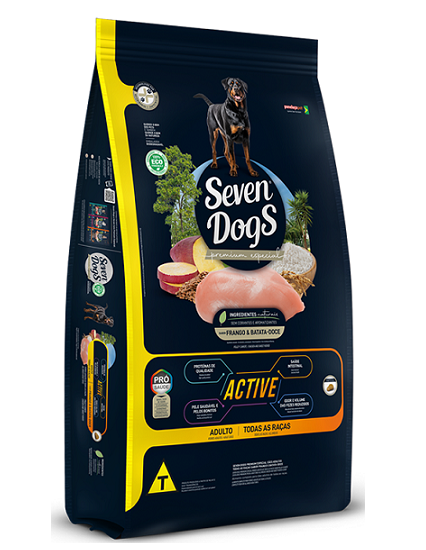 Ração Seven Dogs Adulto Active Frango e Batata Doce