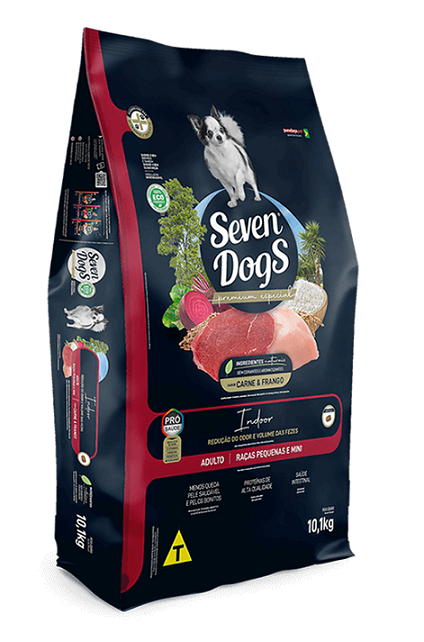 Ração Seven Dogs Adultos Raças Pequenas e Mini Carne e Frango