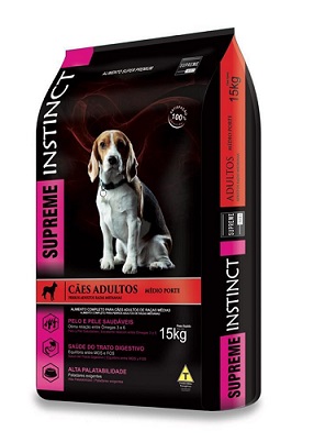 Racão Supreme Instinct Cães Adultos Raças Médias 15kg