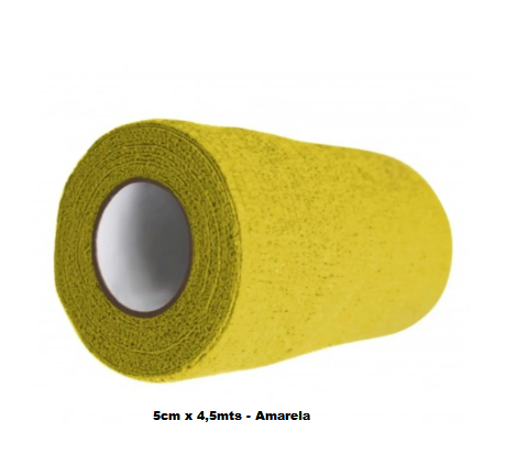 Faixa Elástica Bandagem Amarela 5cm x 4,5m