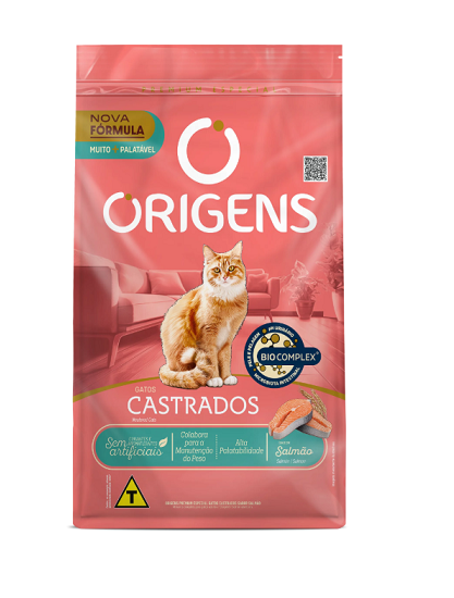 Racão Origens Gatos Castrados Salmão