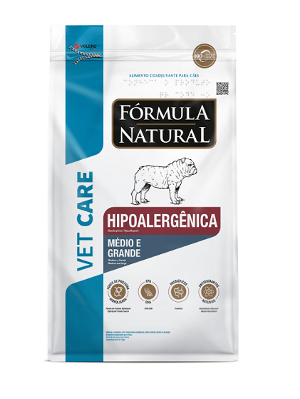 Ração Fórmula Natural Vet Care Hipoalergênica Cães Portes Médio e Grande