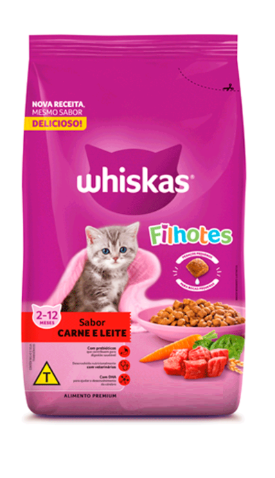 Ração Wiskas Filhotes Carne e Leite