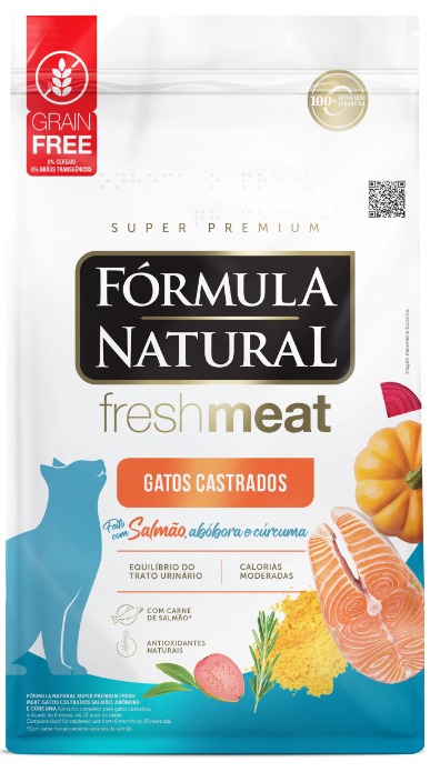Ração Fórmula Natural Fresh Meat Gatos Castrados Salmão