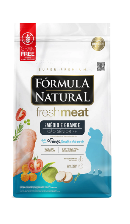 Ração Fórmula Natural Fresh Meat Cães Sênior Médio e Grande 7+