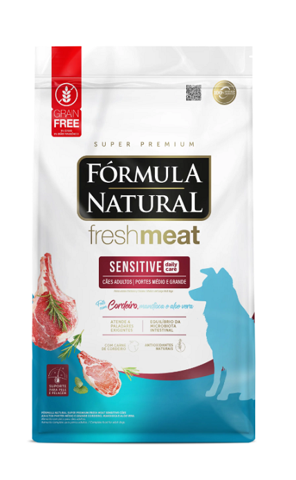 Ração Fórmula Natural Fresh Meat Cães Sensitive Adultos Portes Médio e Grande Cordeiro