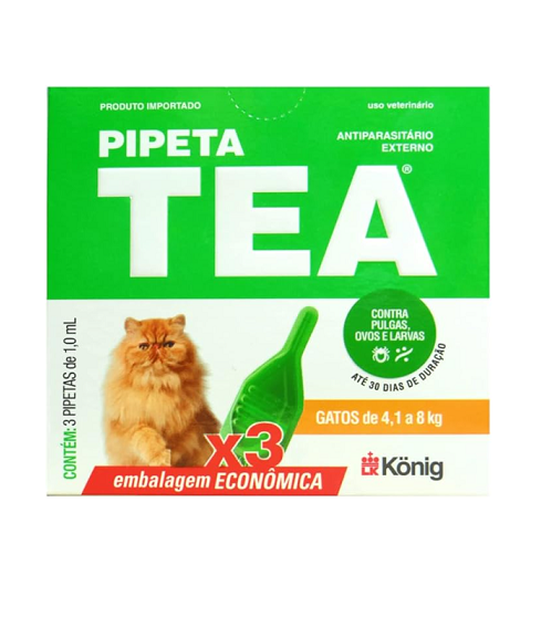 Pipeta TEA Gatos de até 4,1kg a 8kg 1,0ml - Combo 3 unidades