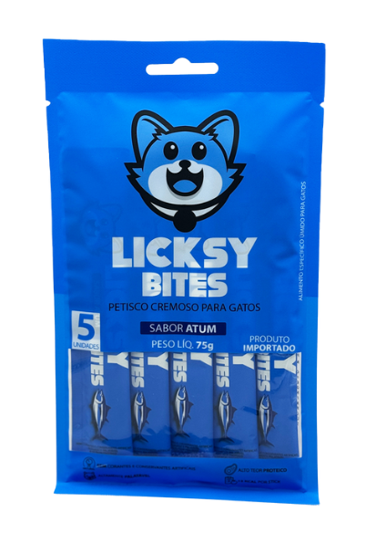 Sachê Licksy Bites Atum Cremoso 15gr - 5 unidades (75gr)